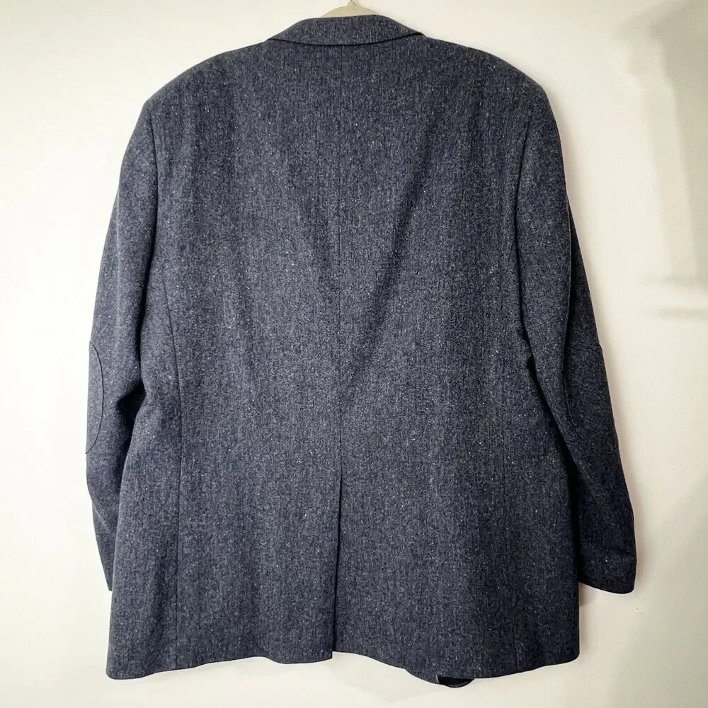 Paul Fredrick Wool Blazer Blue Confetti Tweed Men’s 48L